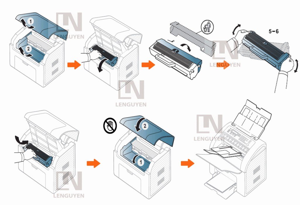 Hướng dẫn trực quan thay hộp mực Samsung D101 trên máy in ML 2161