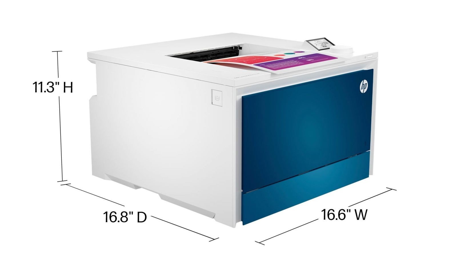 Máy in HP 4203dw màu trắng xám gọn gàng trong không gian văn phòng