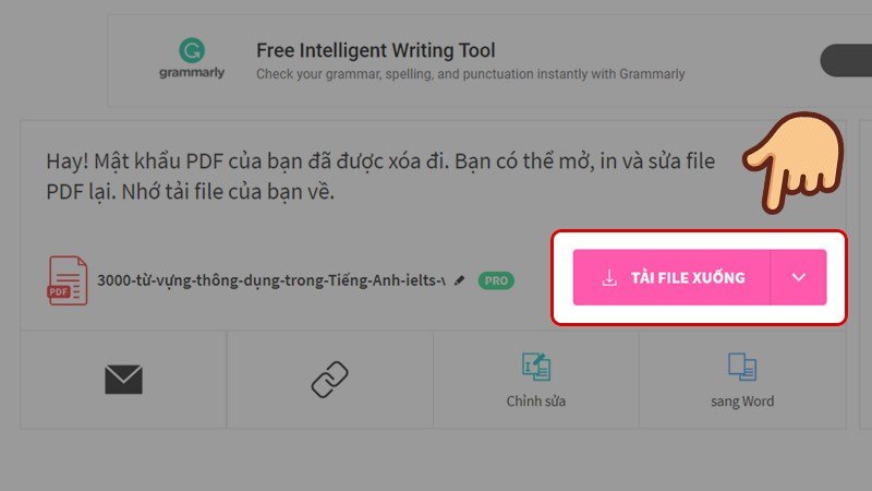 Tải file PDF đã được mở khóa từ Smallpdf về máy tính