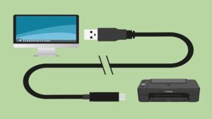 Kiểm tra cáp kết nối USB và mạng LAN khi máy in báo lỗi ready to print nhưng không in