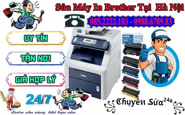 Kỹ thuật viên kiểm tra máy in Brother để sửa chữa và bảo hành tại Hà Nội