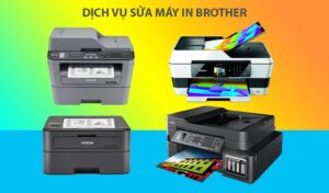 Kỹ thuật viên kiểm tra và sửa máy in Brother tại nhà cho khách hàng