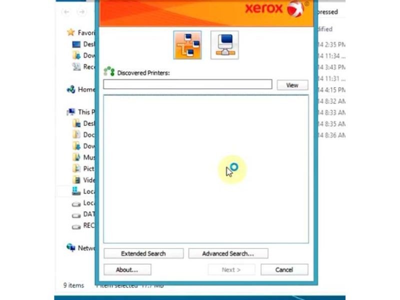 Chọn đúng tên máy in Fuji Xerox P225DB trong danh sách thiết bị