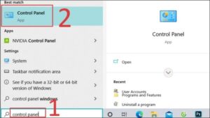 Mở Control Panel để quản lý thiết bị và máy in