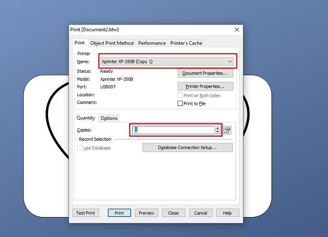 Cửa sổ in tem mã vạch trong phần mềm BarTender