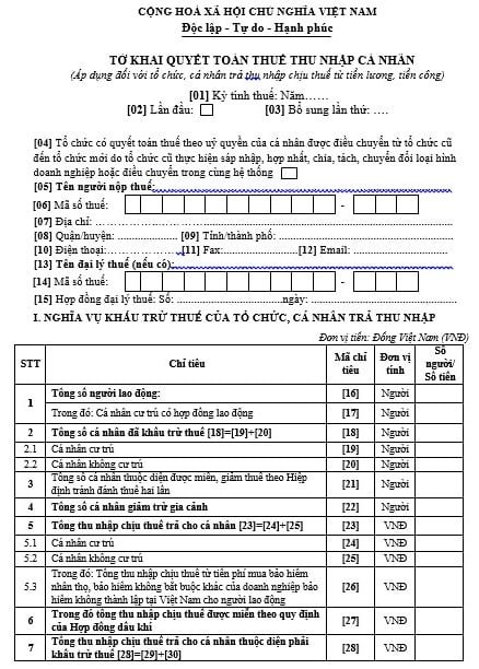 Cách In Tờ Khai Quyết Toán Thuế TNCN Chi Tiết