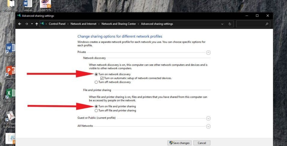 Kích hoạt khám phá mạng và chia sẻ tệp tin, máy in trên laptop Win 10