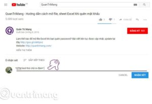 Mô tả cách gõ đoạn chữ in đậm trong bình luận YouTube