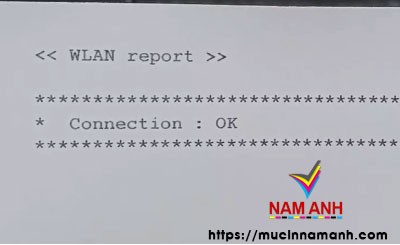 Báo cáo kết nối WLAN in ra từ máy in Brother HL-L2366DW xác nhận kết nối thành công