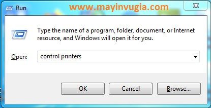 Cửa sổ Devices and Printers hiển thị danh sách máy in đã cài đặt
