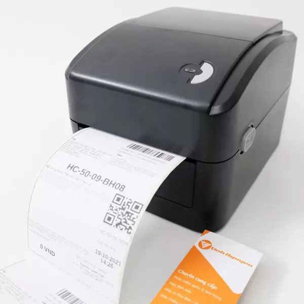 Chi tiết bên trong máy in mã vạch Xprinter XP-420B hiển thị đầu in nhiệt và trục giấy