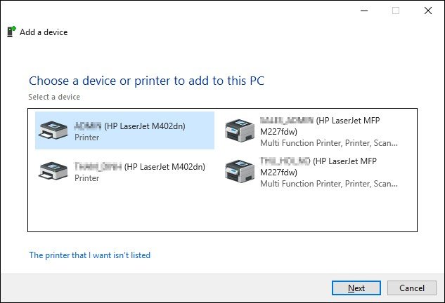Sử dụng Add a printer để Windows tự động dò tìm và cài đặt lại máy in