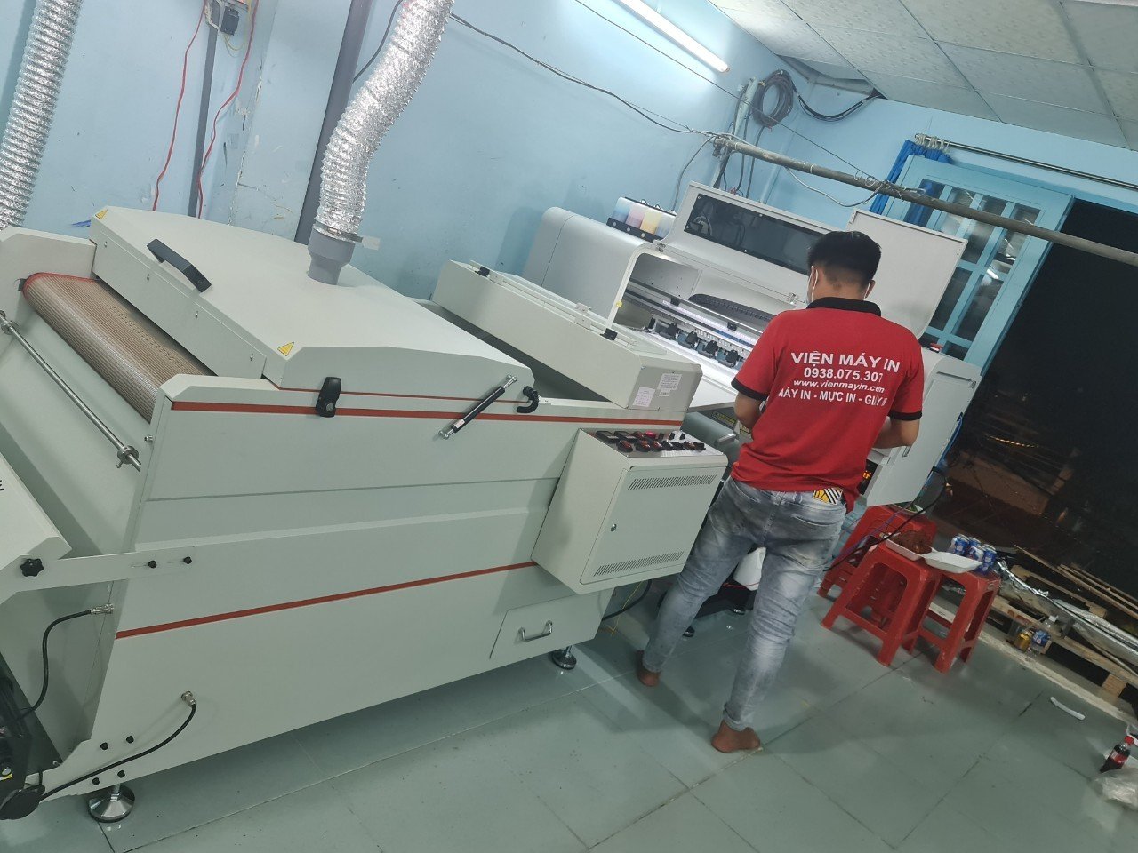 Dây chuyền in PET chuyển nhiệt khổ lớn tự động