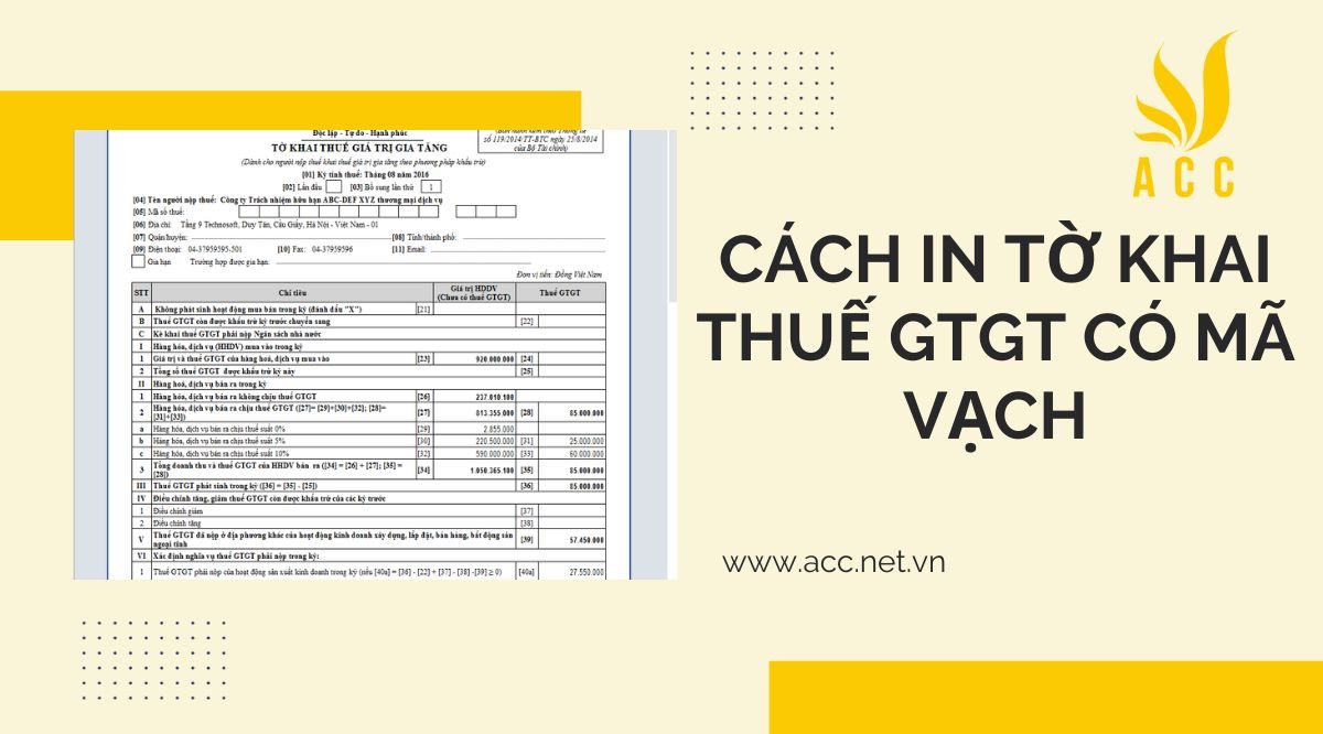 Cách In Tờ Khai Thuế TNCN Có Mã Vạch