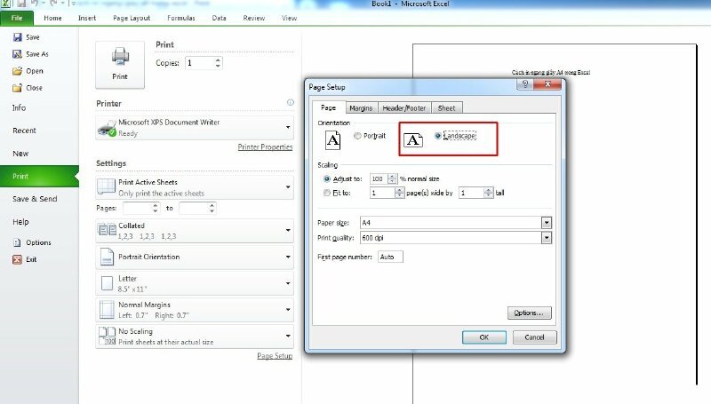 Cách in ngang khổ giấy A4 trong Excel: Hướng dẫn chi tiết