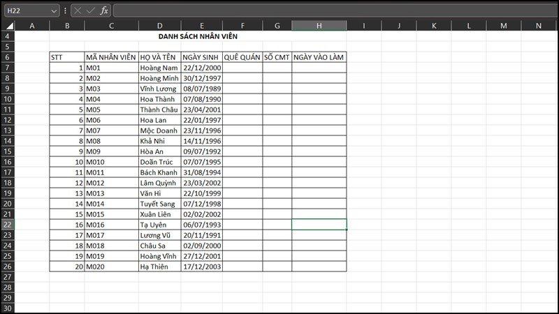 Cách In Đậm Viền Bảng Trong Excel Chi Tiết Nhất