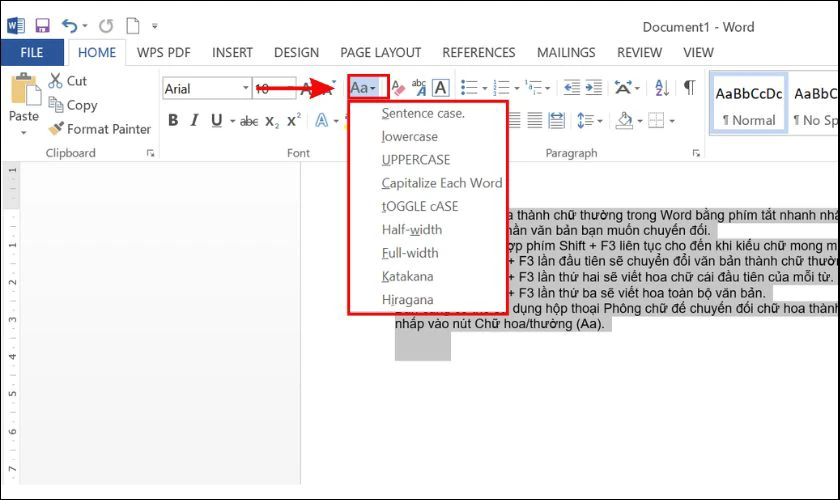 Cách Chuyển Chữ Thường Thành In Hoa Trong Word Chi Tiết Nhất