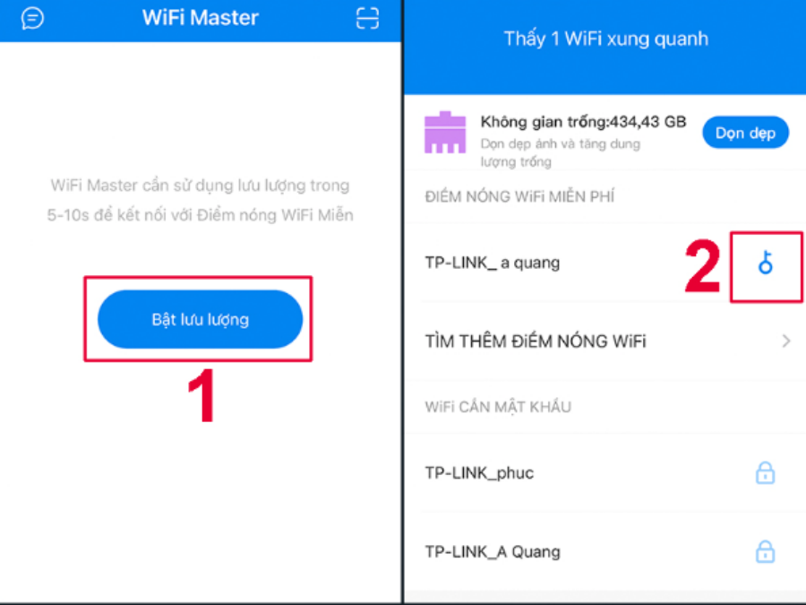 Kích hoạt lưu lượng dữ liệu cho ứng dụng khôi phục mật khẩu