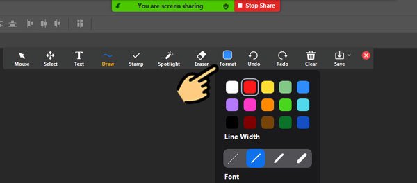 Các công cụ vẽ trên Zoom
