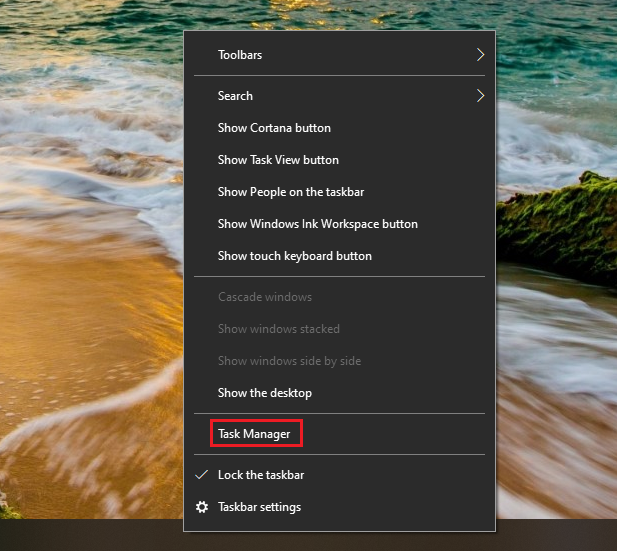 Mở Task Manager để quản lý chương trình khởi động