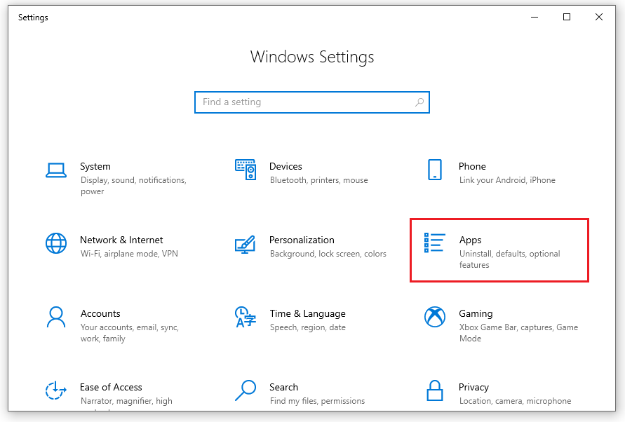 Vào Settings để gỡ phần mềm không cần thiết
