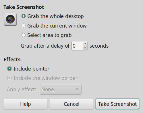Gnome Screenshot cung cấp các tùy chọn chụp toàn màn hình, cửa sổ hoặc vùng chọn