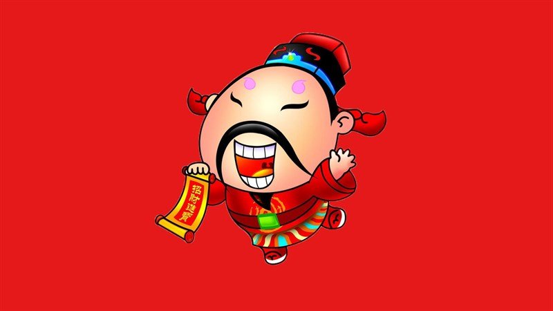 Ảnh nền máy tính phong thủy Thần Tài ban lộc