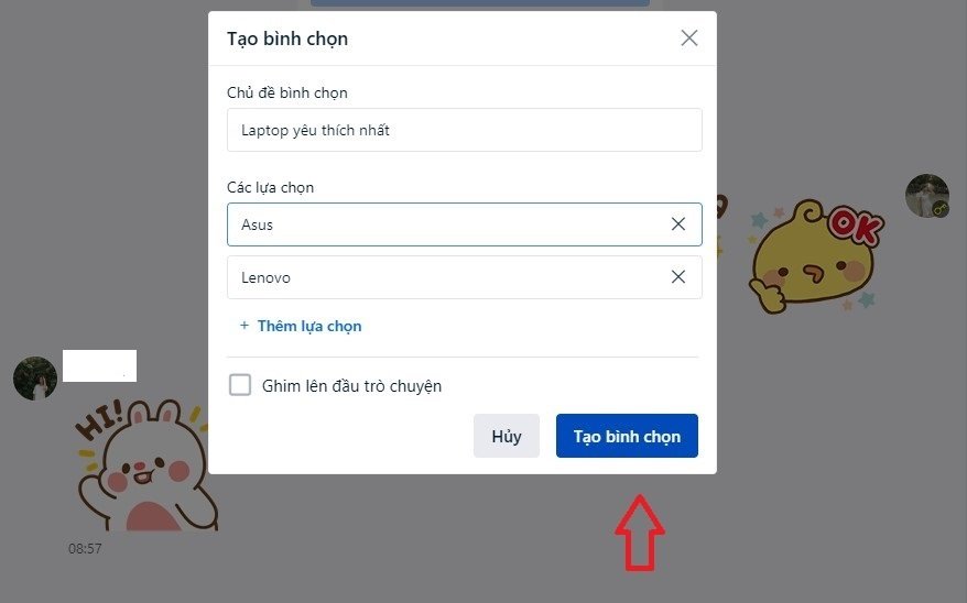 Hướng dẫn tạo Zalo trên máy tính và dùng tính năng bình chọn