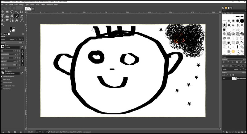 Giao diện phần mềm GIMP để vẽ và chỉnh sửa hình ảnh