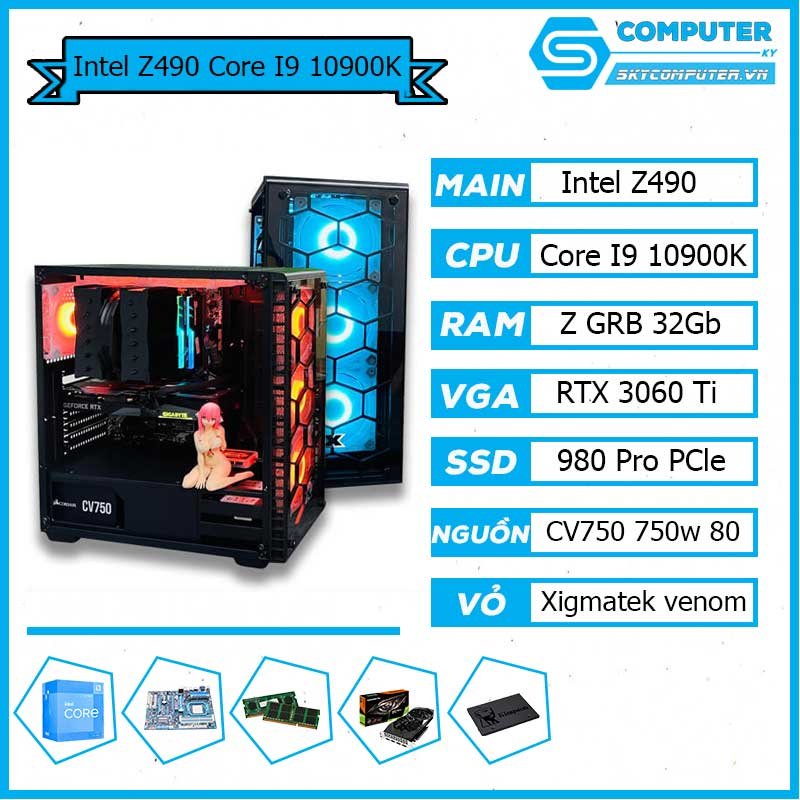 PC gaming Intel Core i9-10900K mạnh mẽ tại Đà Nẵng