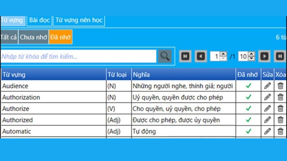 Giao diện phần mềm English Ettip trên máy tính, hiển thị các tính năng học từ vựng, luyện nghe và phát âm.