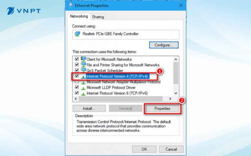 Cấu hình IP Version 4 thủ công trên máy tính Windows