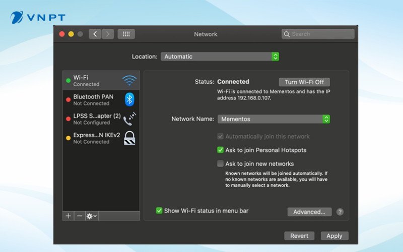 Cấu hình IP Version 4 thủ công trên máy tính macOS