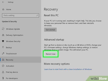 Chọn Khởi động lại ngay trong Windows Recovery
