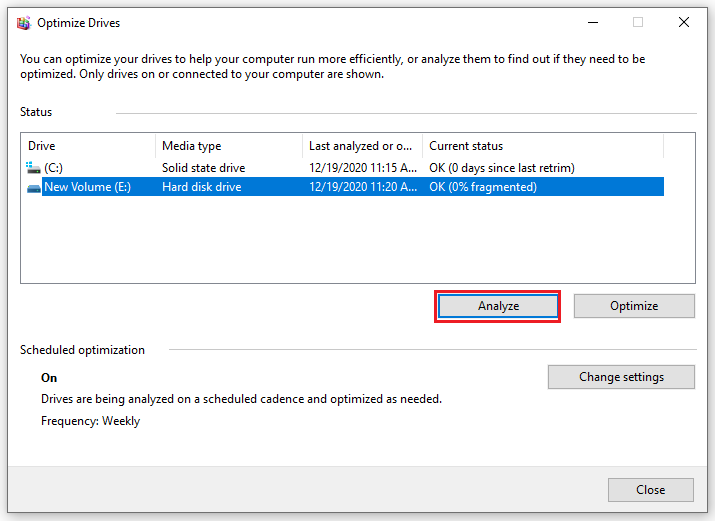 Kiểm tra mức độ phân mảnh của ổ đĩa