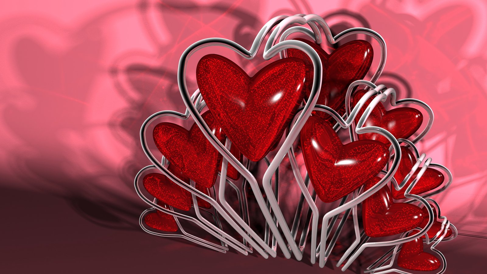 Background red heart ấn tượng