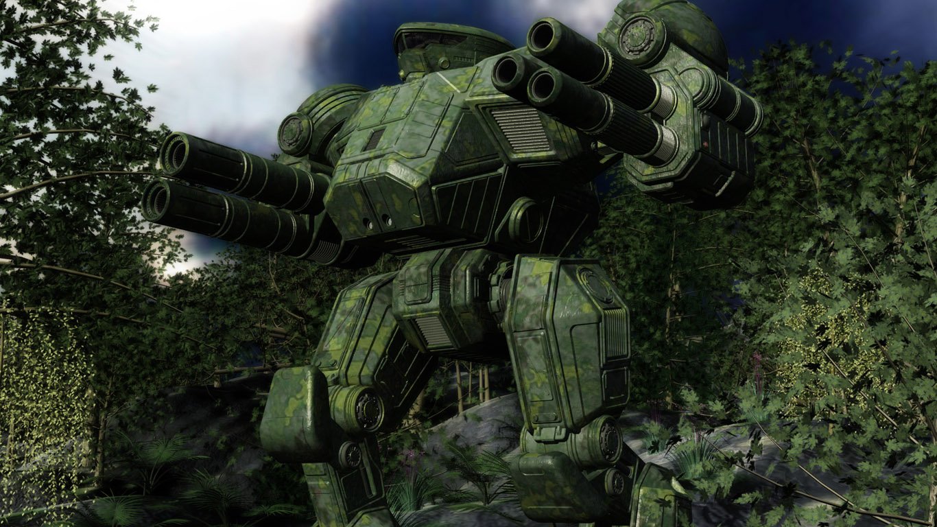 Hình nền 3D máy tính laptop với phong cảnh núi non và sương mù