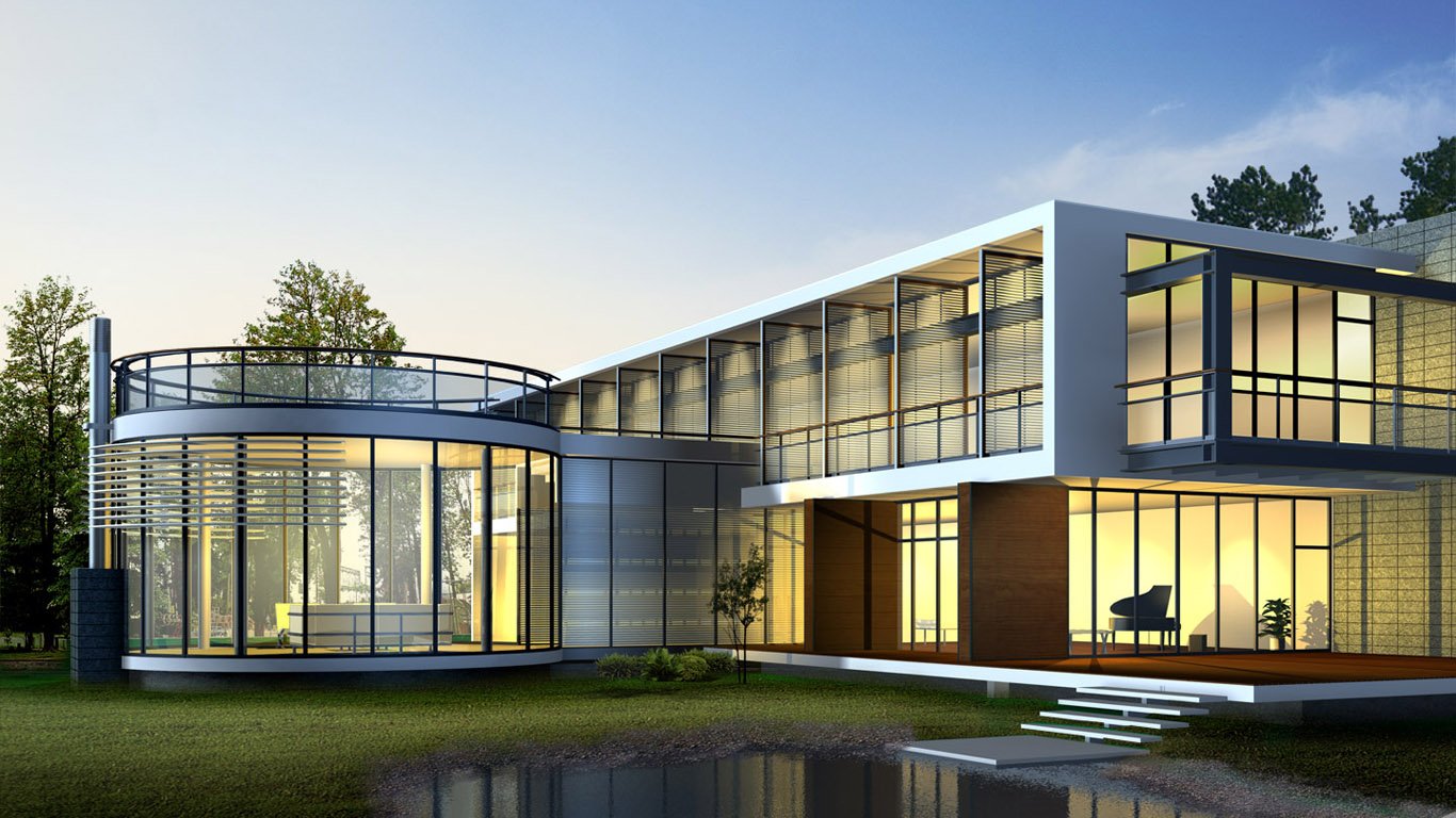 Hình nền 3D ấn tượng cho laptop với các khối đá hình học