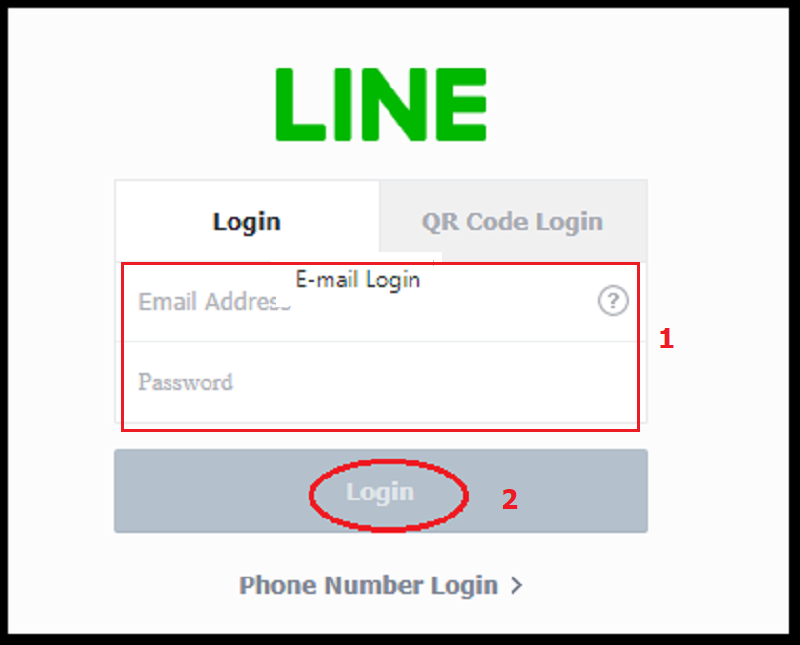 Nhập tài khoản Gmail và mật khẩu để đăng nhập Line trên máy tính