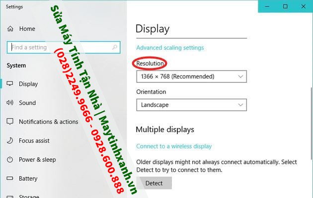 Điều chỉnh độ phân giải màn hình Windows 10 trong Display Settings