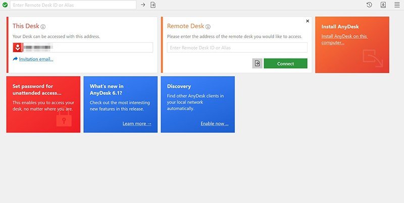 Phần mềm AnyDesk sau khi được cài đặt thành công
