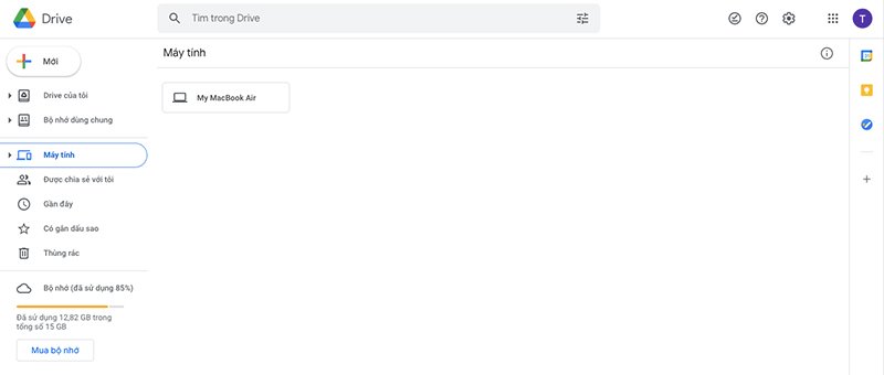 Kiểm tra các tệp đã đồng bộ trên Google Drive Web