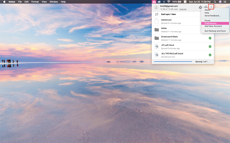 Dừng đồng bộ Google Drive với PC