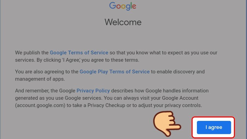 Chấp nhận điều khoản dịch vụ của Google, hoàn tất đăng nhập để tải Au Mobile VTC về máy tính