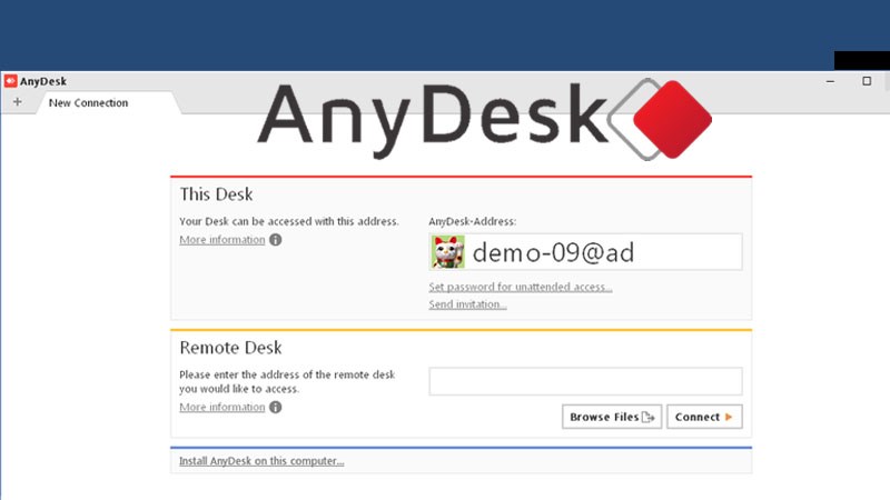 AnyDesk giao diện điều khiển điện thoại từ xa