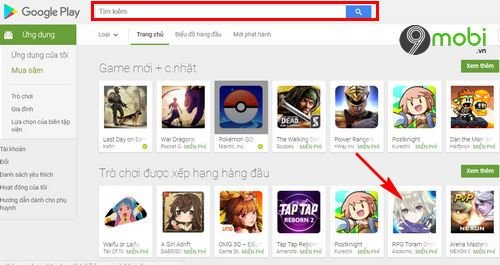 Tìm kiếm ứng dụng trên Google Play Store để tải file APK từ máy tính