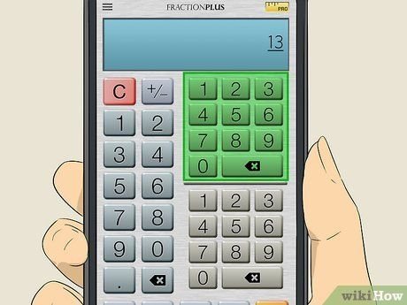 Nhập tử số vào ứng dụng để viết phân số trên máy tính