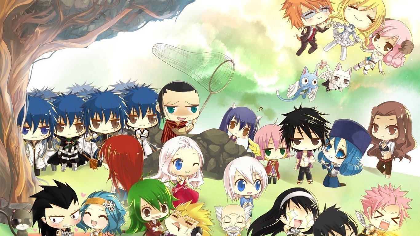 Hình nền Fairy Tail chibi đáng yêu cho điện thoại