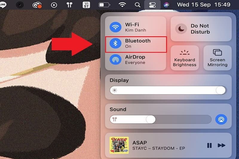 Cách bật Bluetooth trên Macbook qua Control Center