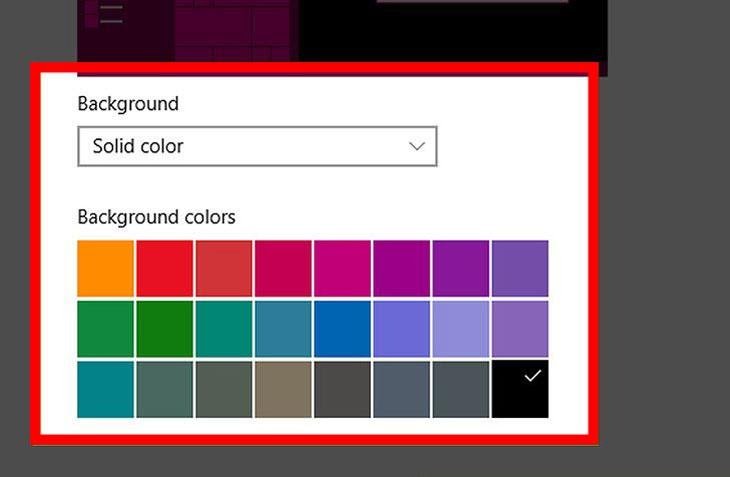 Cài đặt hình nền máy tính Windows 10 bằng Personalize - Solid Color